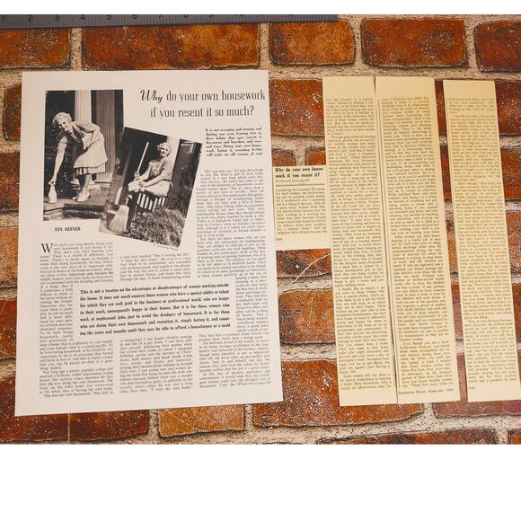 1940 "Why Do Your Own Housework If You Resent‎ It So Much?" Vtg Print Article - Picture 1 of 9